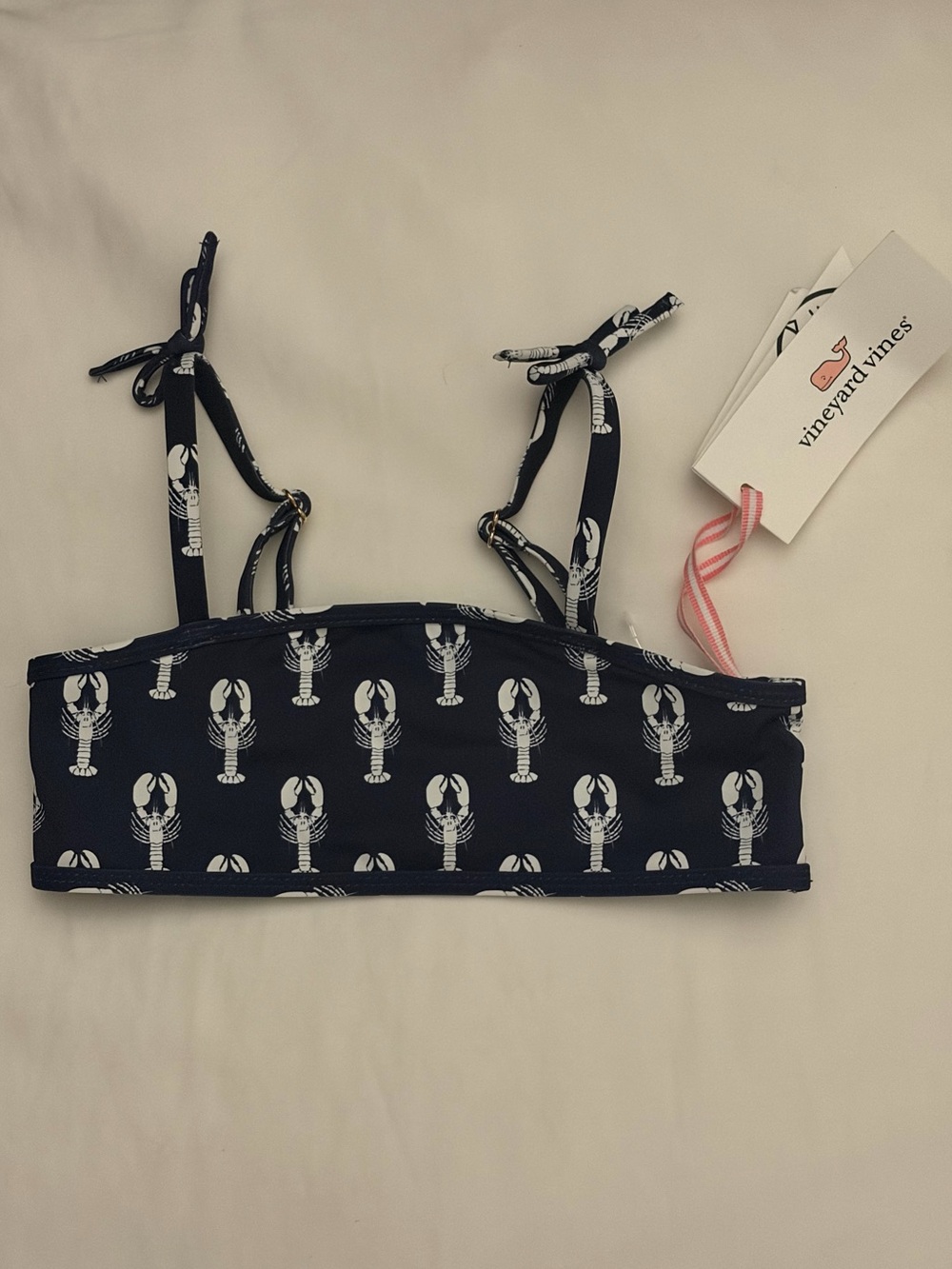 Vineyard Vines NWT Navy Lobster 🦞 girls bikini swim top size 4
